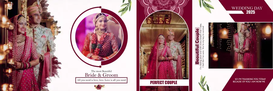 Elegant Indian Wedding Album Design PSD