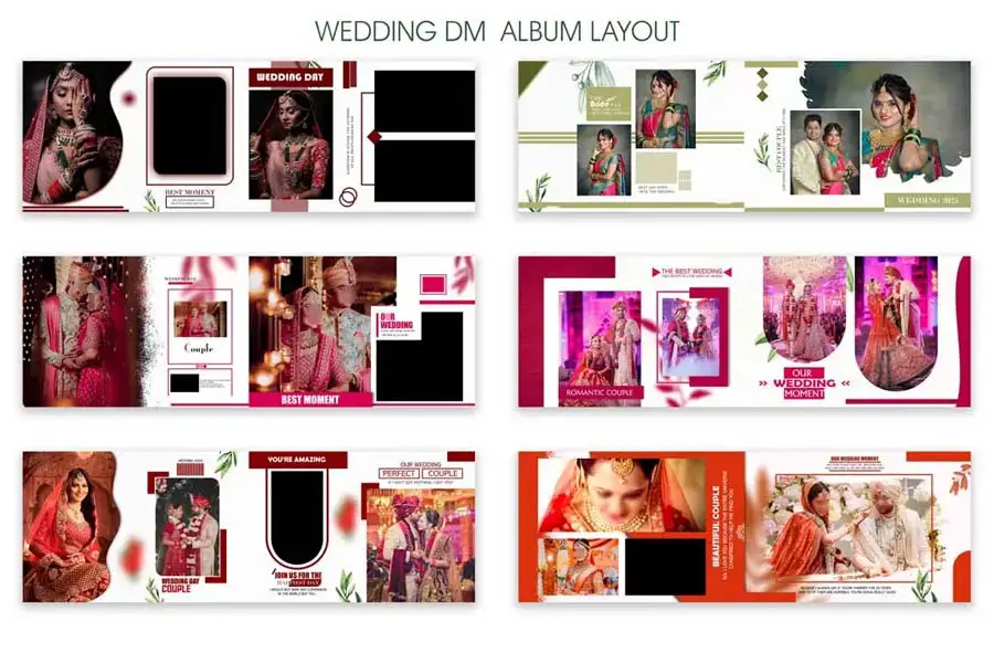 Wedding Album Design 12x36 PSD Templates 2024