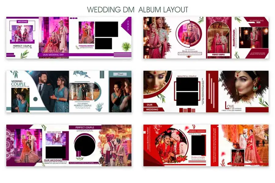 Wedding Album Design 12x36 PSD Templates 2024