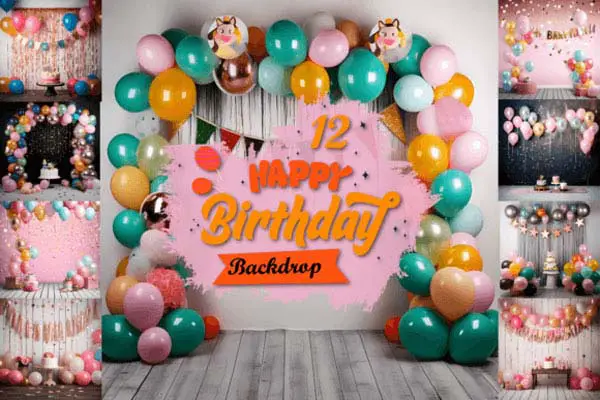 Happy Birthday Digital Backdrop Bundle