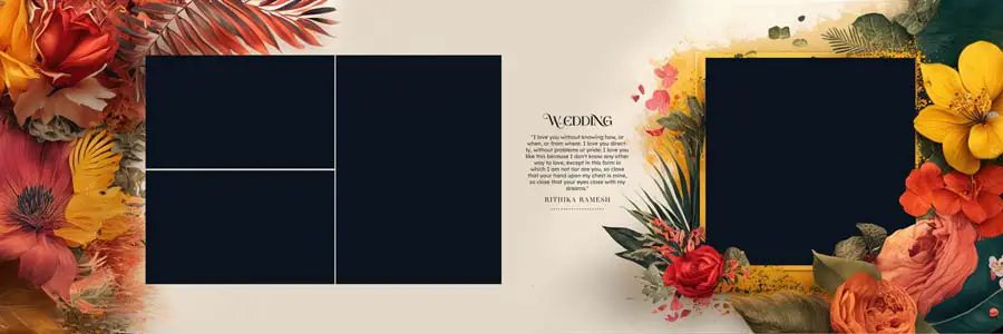 Floral Wedding Album Design