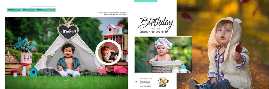 Cute Baby Birthday Album Design