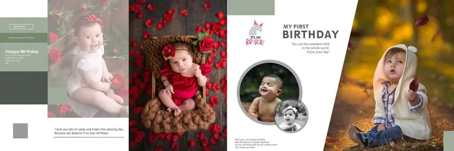 Cute Baby Birthday Album Design