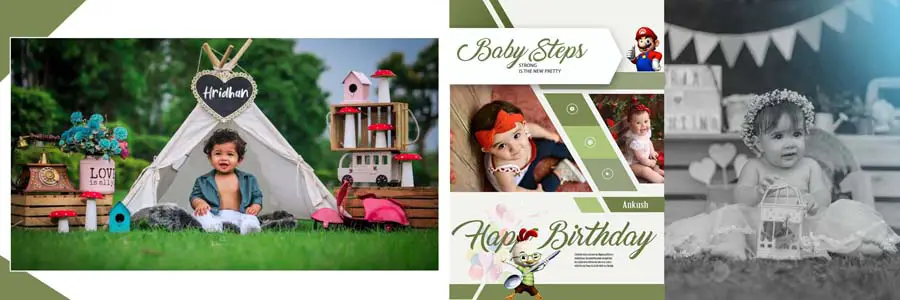 Elegant Baby Birthday Album Design