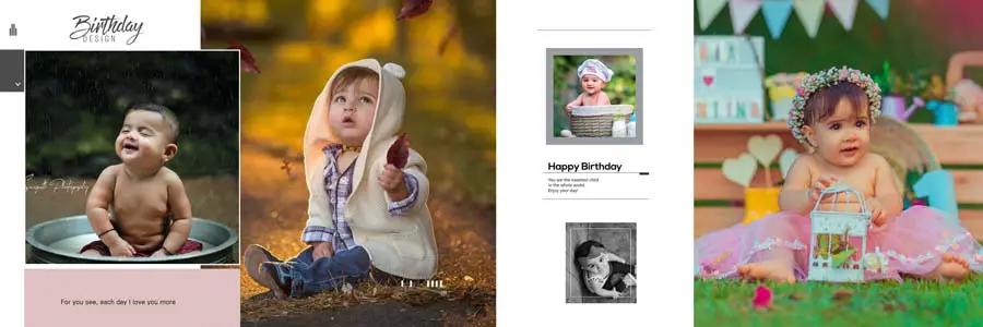 Elegant Baby Birthday Album Design