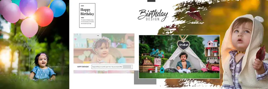 Elegant Baby Birthday Album Design