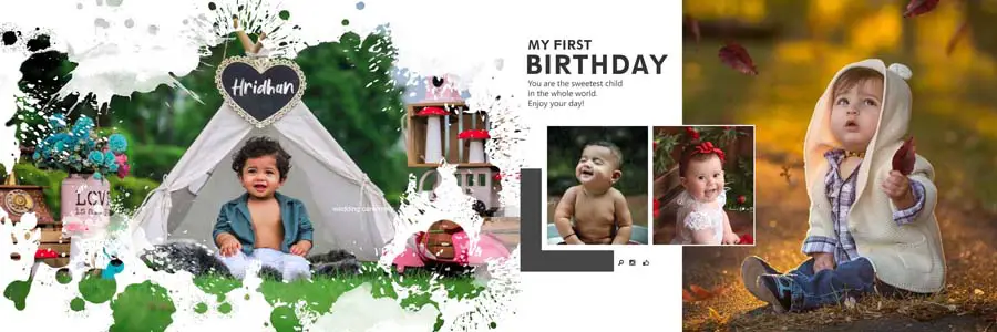 Elegant Baby Birthday Album Design