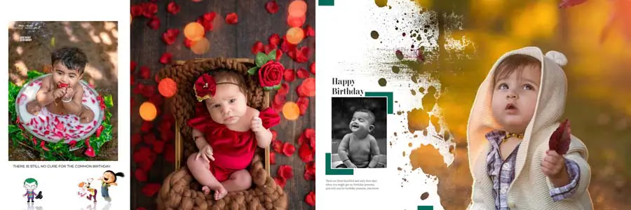 Elegant Baby Birthday Album Design