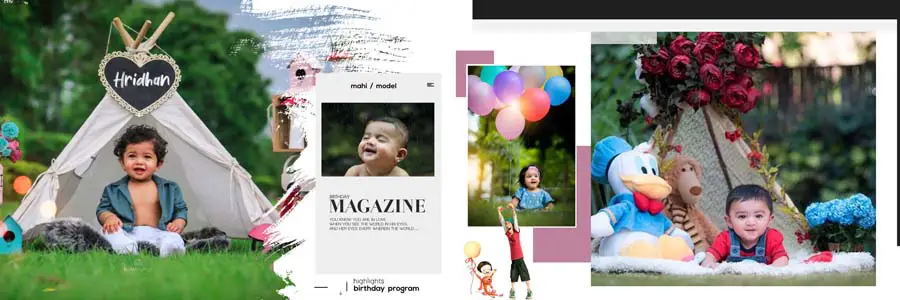 Elegant Baby Birthday Album Design