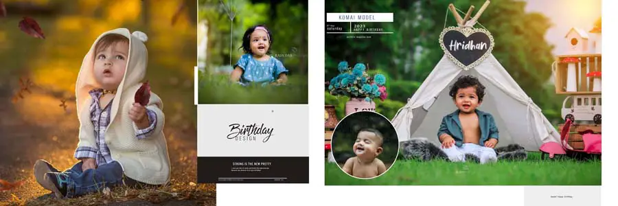 Elegant Baby Birthday Album Design