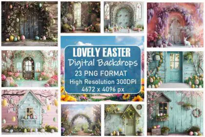 Lovely Easter Digital Backdrops Bundle