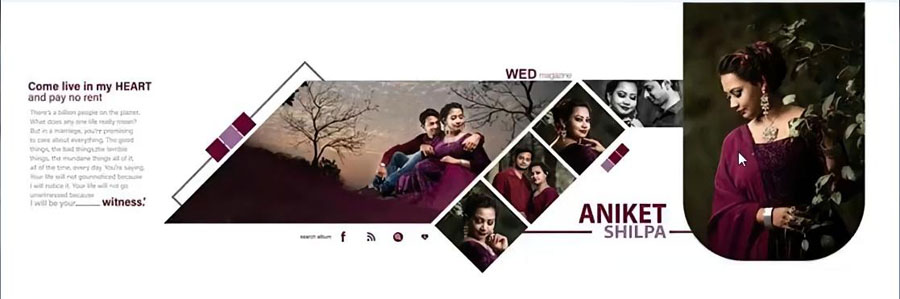 Free Modern Pre-Wedding Photo Album Design PSD Templates 12x36