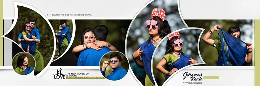Pre-Wedding Album Design PSD Templates 12x36