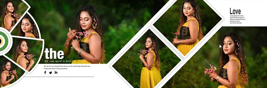 Free Pre-Wedding Album Design PSD Templates 12x36