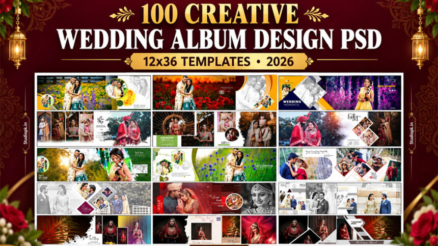 100 Creative Wedding Album Design PSD Templates 12x36 (2026)