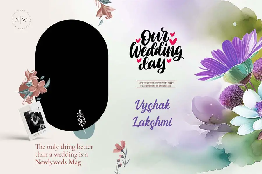 12x18 Wedding Album Cover PSD Design 2025