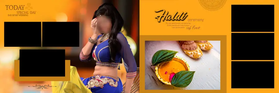 Haldi Ceremony Album Design PSD Free Download