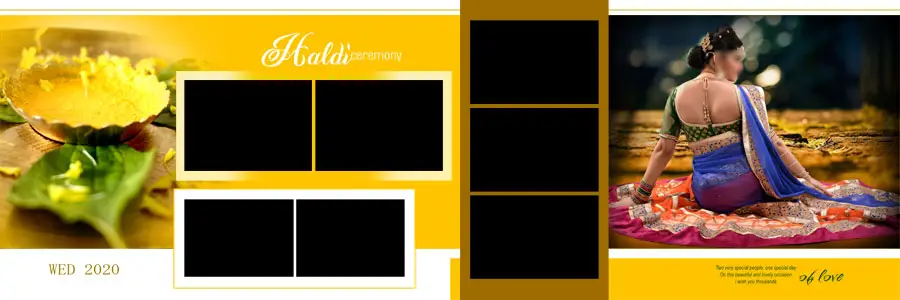 Haldi Ceremony Album Design PSD Free Download