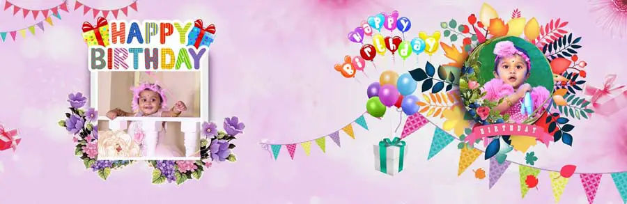 12x36 Birthday Album Design PSD