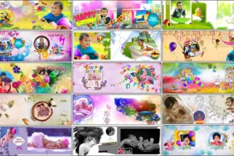 Free 12x36 Birthday Album Design PSD