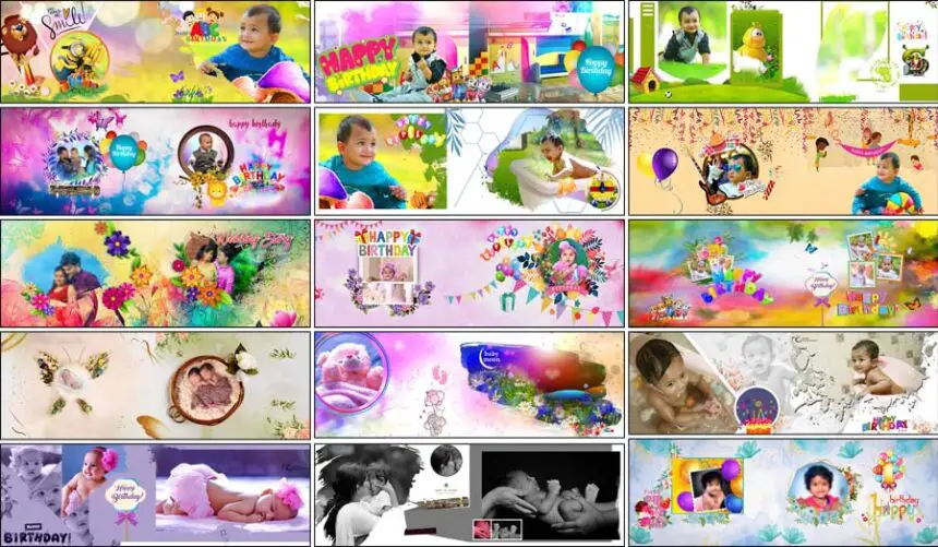 Free 12x36 Birthday Album Design PSD