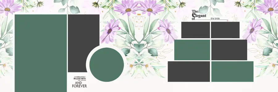 Modern Floral Wedding Album Design 12x36 PSD