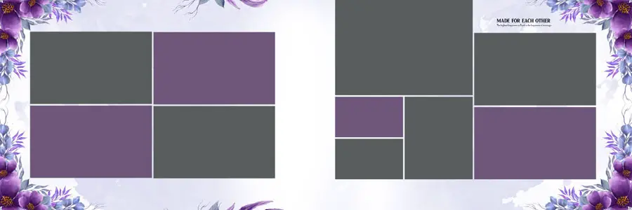 Modern Floral Wedding Album Design 12x36 PSD