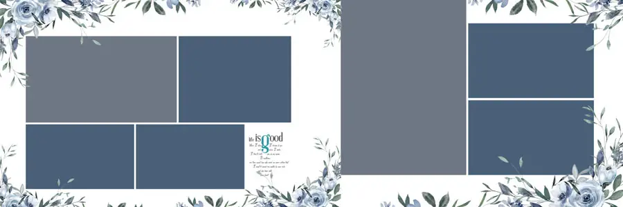 Modern Floral Wedding Album Design 12x36 PSD
