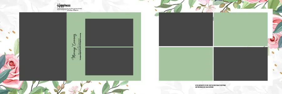 Modern Floral Wedding Album Design 12x36 PSD