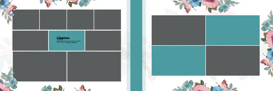 Modern Floral Wedding Album Design 12x36 PSD
