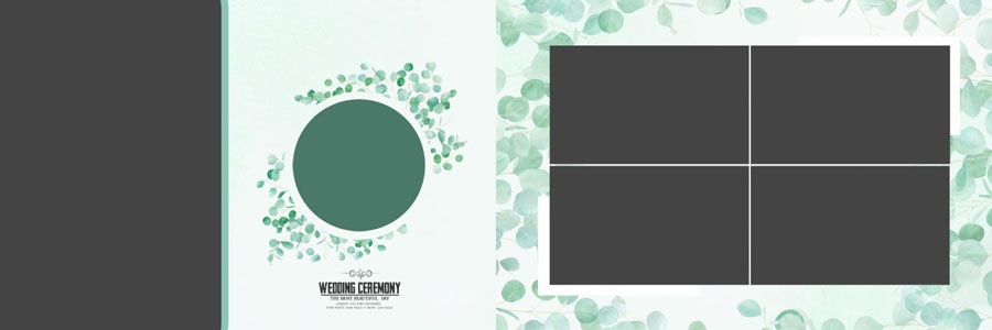 Modern Floral Wedding Album Design 12x36 PSD