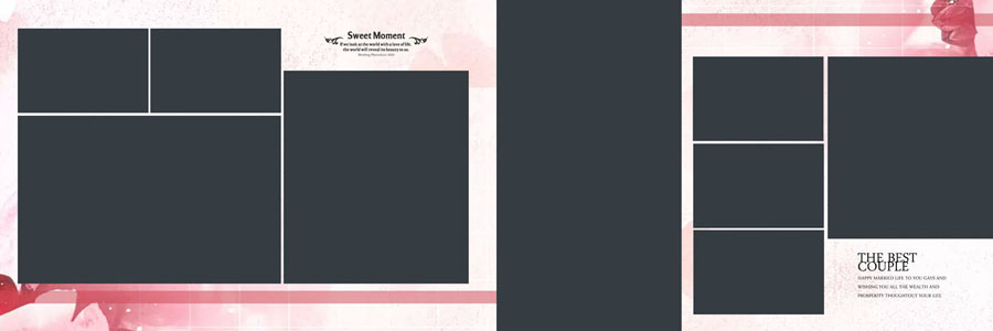 Modern Floral Wedding Album Design 12x36 PSD