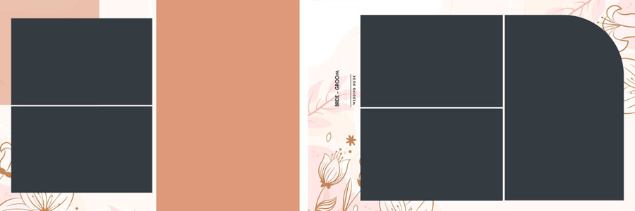 Modern Floral Wedding Album Design 12x36 PSD
