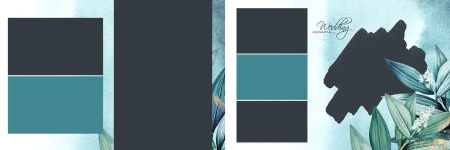 Modern Floral Wedding Album Design 12x36 PSD