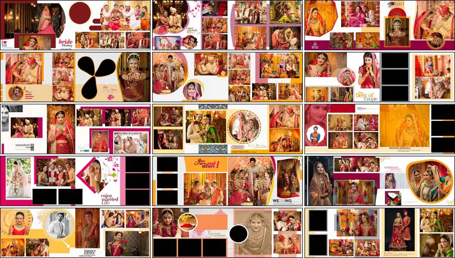 20 Vidhi Wedding Album Design 12x36 PSD Templates