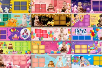 1st Birthday Album Design 12x36 PSD Free Download