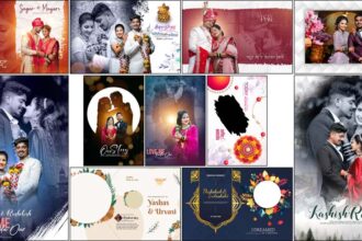 20 Free Indian Wedding Album Cover PSD 12x18 Designs 2025
