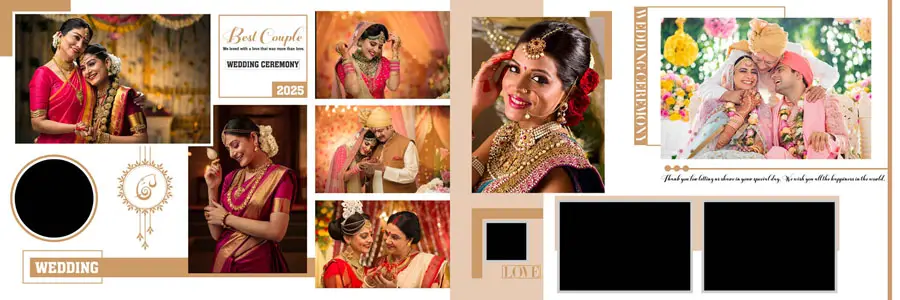 Creative 12x36 Wedding Album PSD Templates 2025
