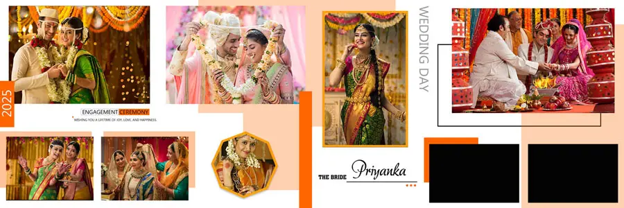 Creative 12x36 Wedding Album PSD Templates 2025