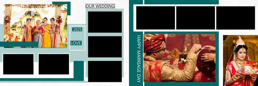 Creative 12x36 Wedding Album PSD Templates 2025