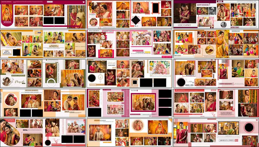 Creative 12x36 Wedding Album PSD Templates 2025
