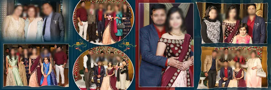 12x36 reception album PSD template — multi-photo sequence layout