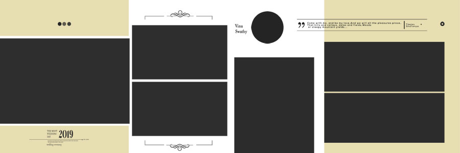 Free 12x36 PSD — classic wedding album inner spread design