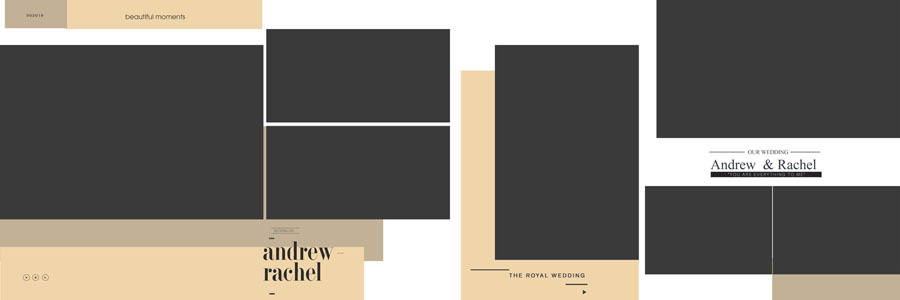 Free wedding album PSD 12x36 — classic layout with decorative accents