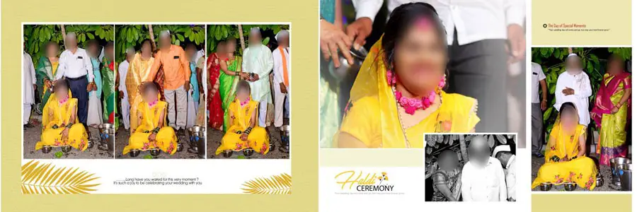 Haldi album design PSD template 12 — premium 12x36 editable PSD