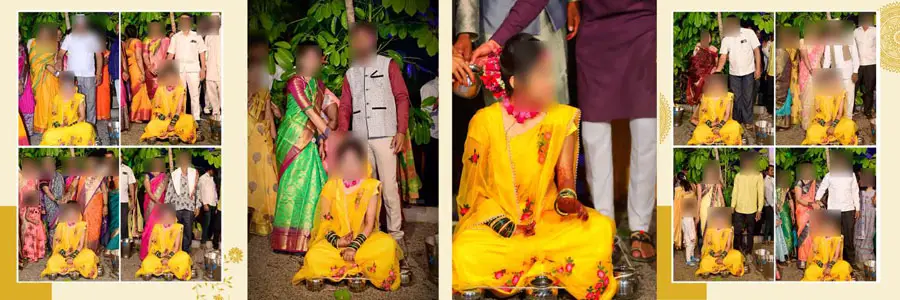 Haldi ceremony album PSD template 13 — 12x36 editable photo album design