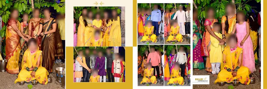 Haldi ceremony album PSD template 3 — 12x36 high quality editable PSD