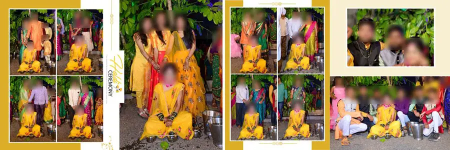 Haldi album design PSD template 8 — 12x36 high resolution editable PSD