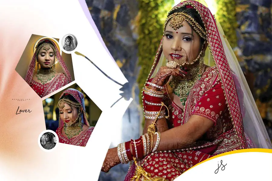 Luxury traditional couple portrait wedding cover PSD 12x18