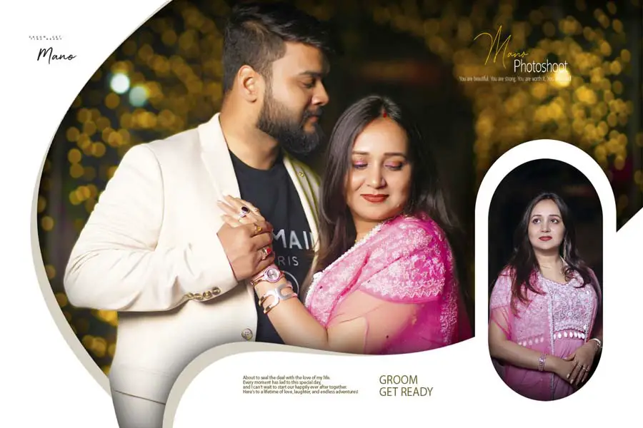 Graceful couple portrait album cover PSD 12x18 for Photoshop